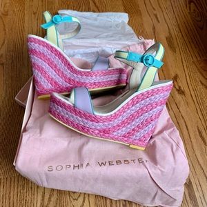 Sophia Webster Lucita Espadrille Wedge in Pastel Colorblock